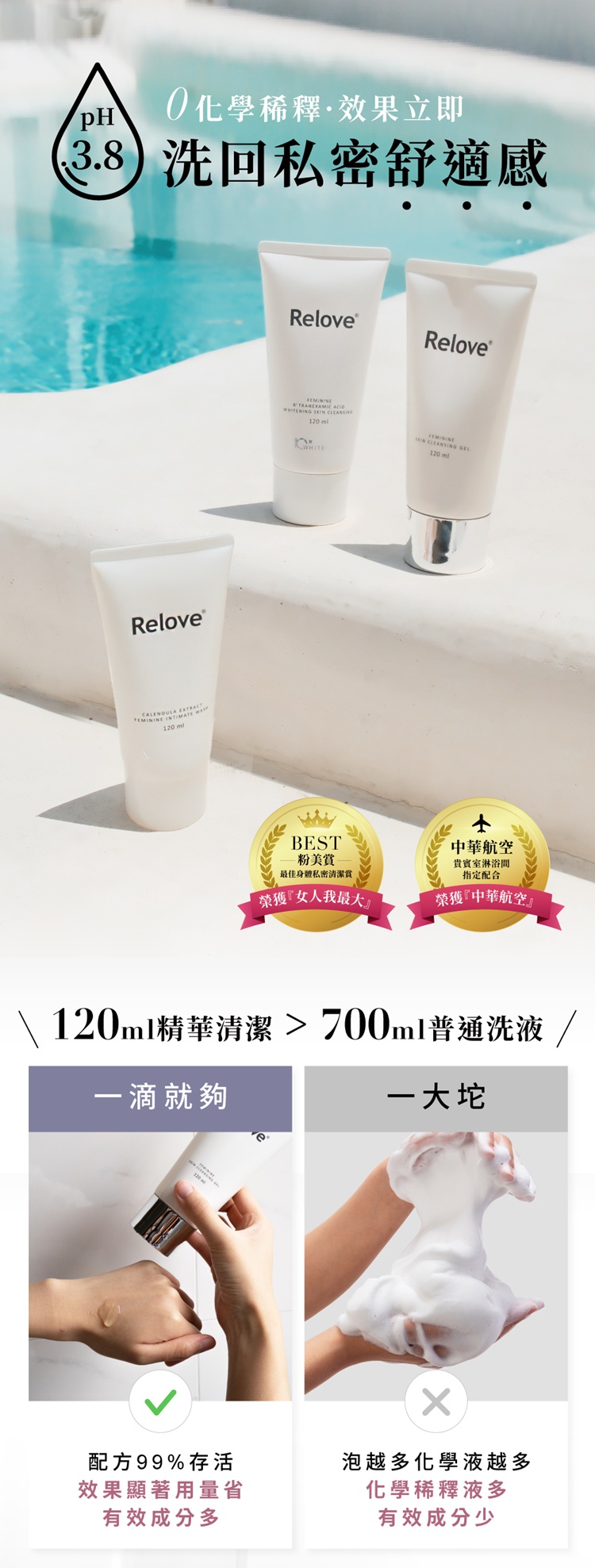 Relove 金盞花低敏溫和私密潔淨凝露 120ml - 晴趣屋